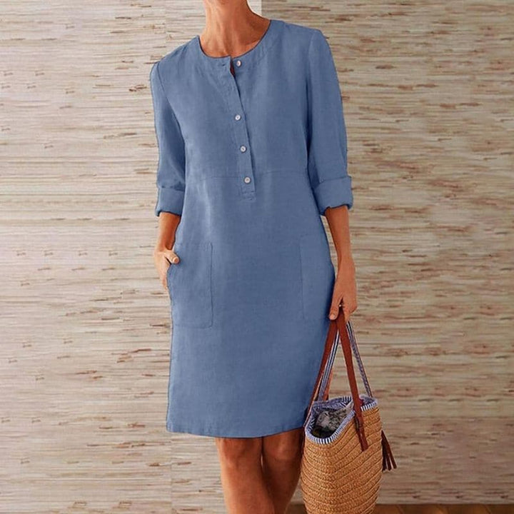 Elara | Linen Shirt Dress