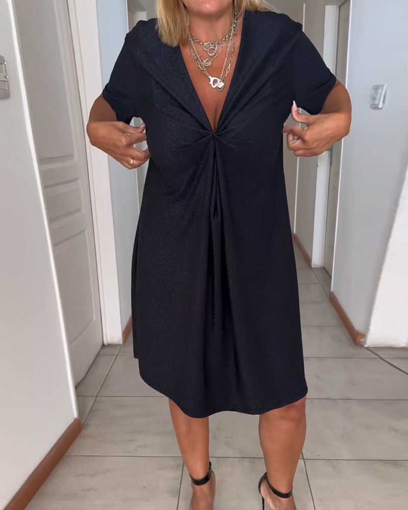 Monica Secrets | Chic Twisted Dress In Elegant Design