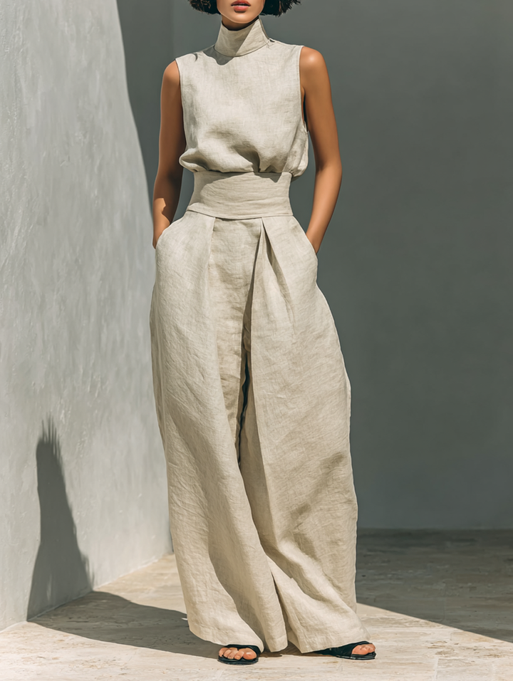 Elena | Linen Blouse Set