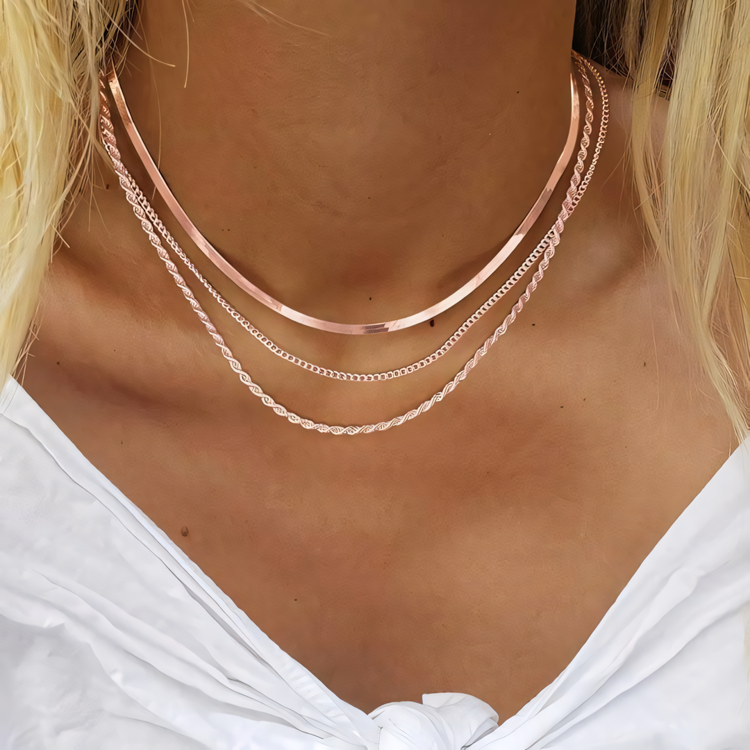 3pc Classic Necklace Choker Stack