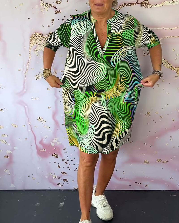 Monica Secrets | Women’s Multicolor V-Neck Midi Dress