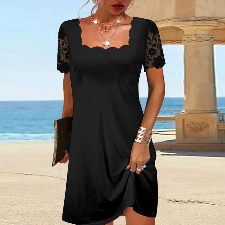 Cecilia | Scalloped Midi Dress