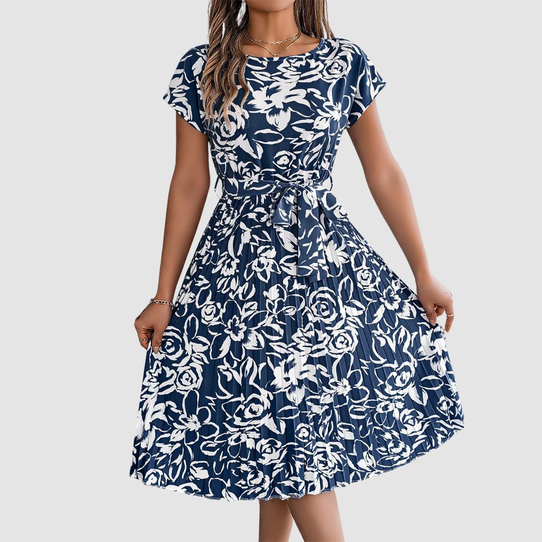 Fiona | Floral Pleated Dress