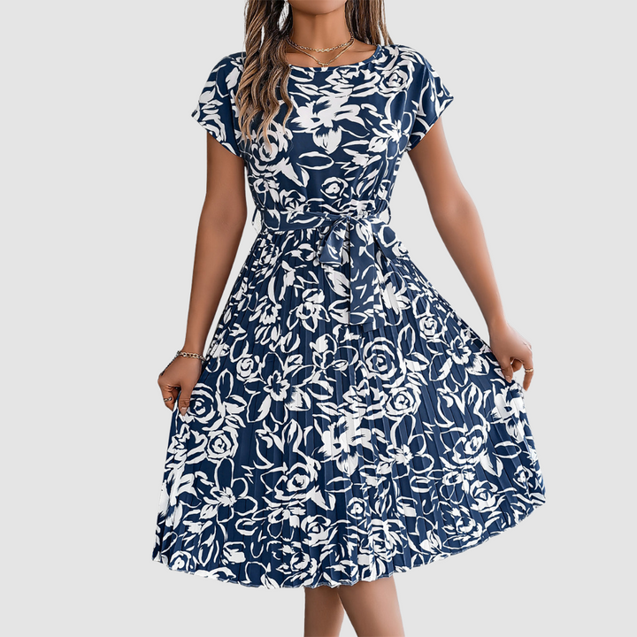 Fiona | Floral Pleated Dress