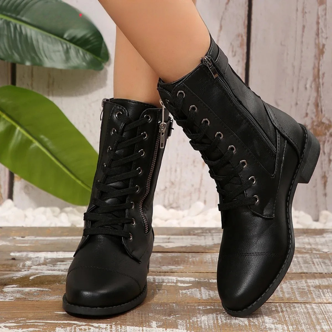 Monica Secrets | Lace-Up Zip Boot