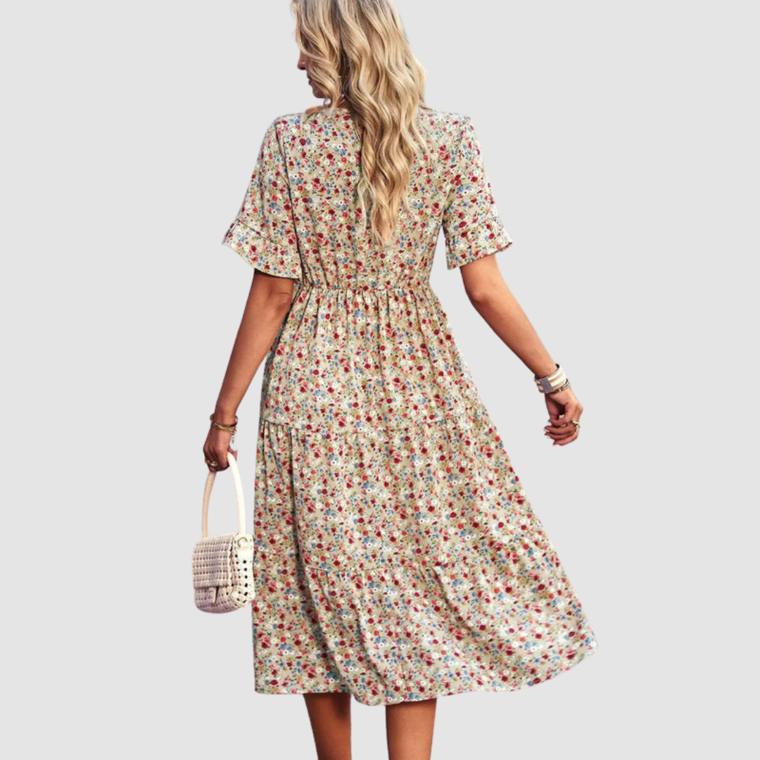 Calista | V-Neck Floral Dress