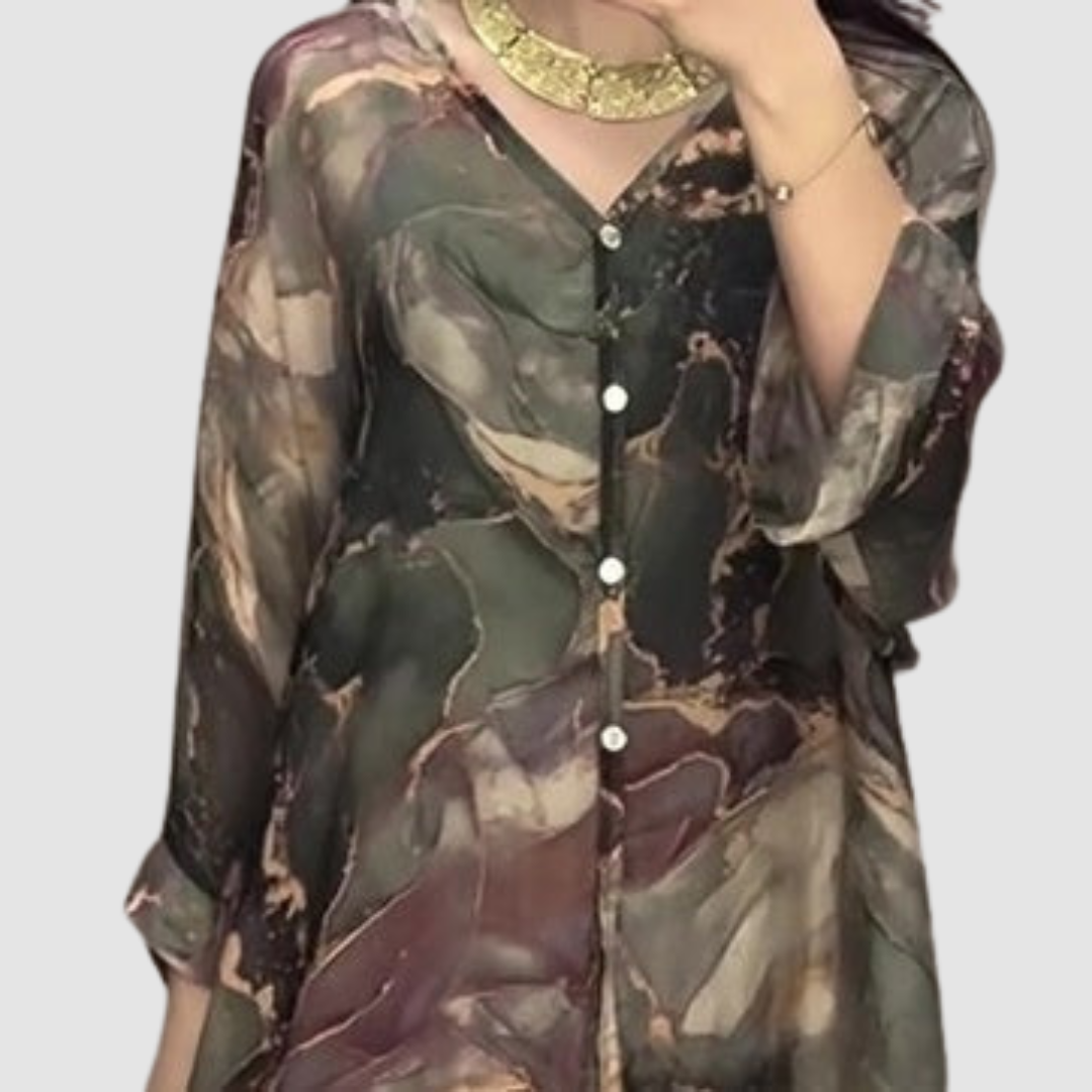 Monica Secrets | Elegant Printed Two-Piece Set