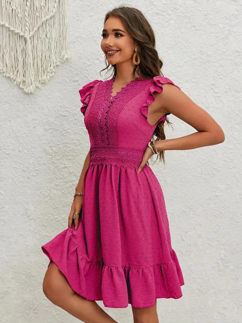 Livia | V-Neck Ruffle Dress