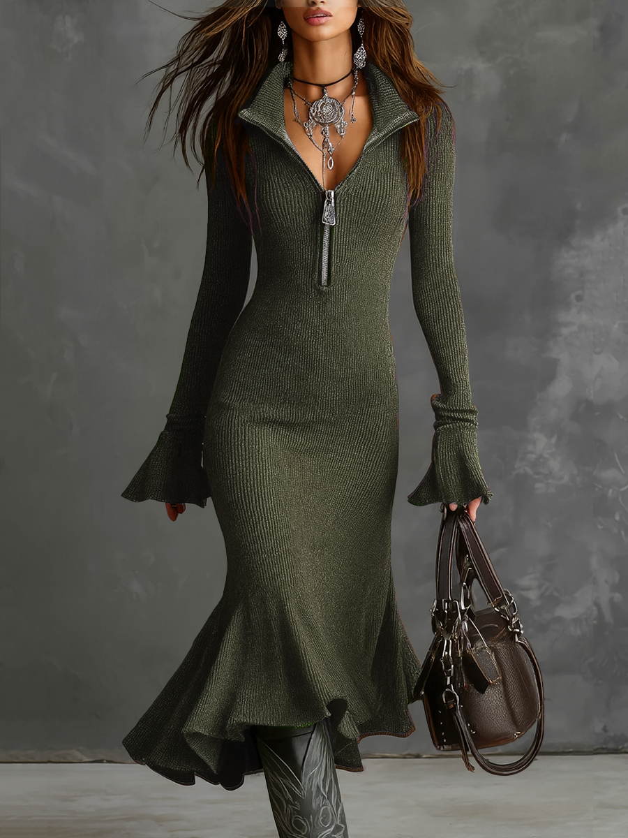 Iris | Knit Midi Dress