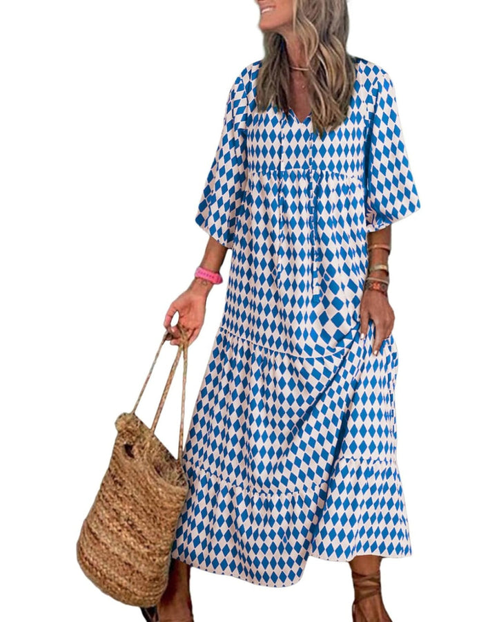 Elara | Puff Sleeve Maxi Dress