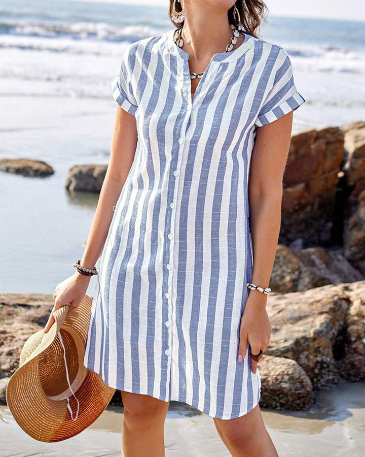 Aria | Striped Shirt Dress
