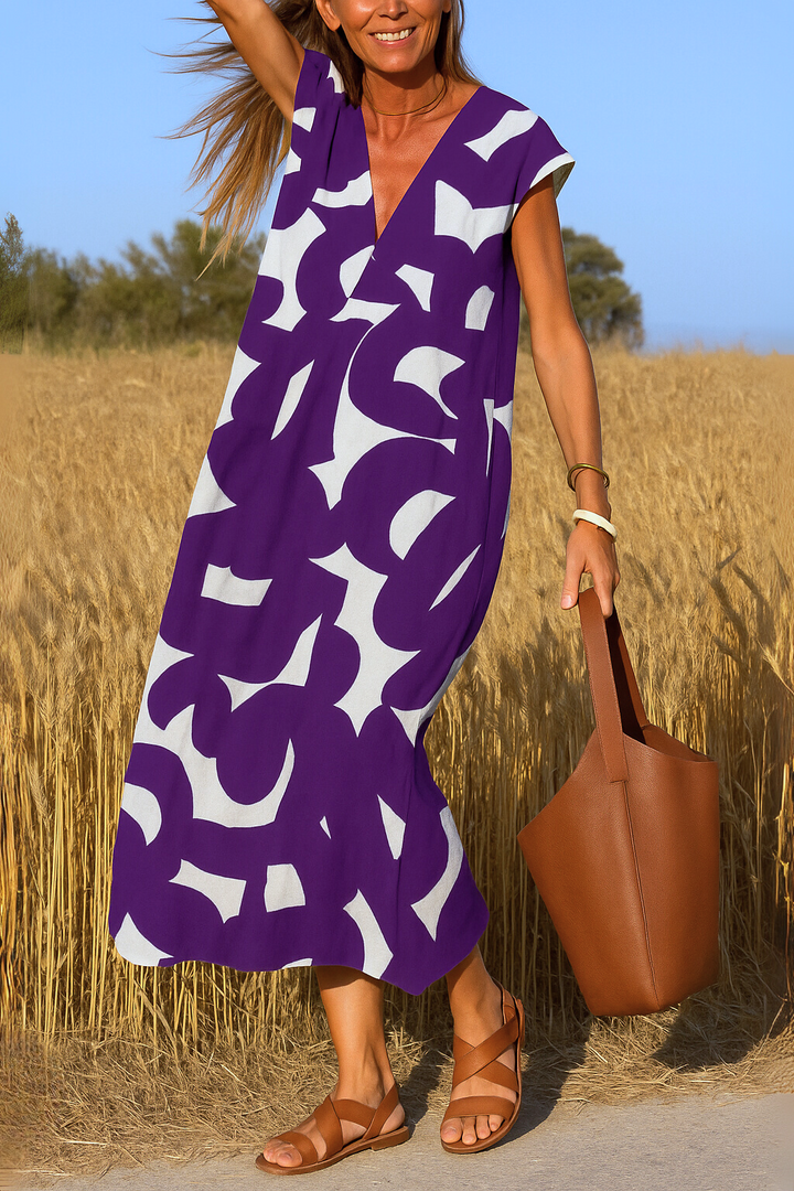 Mira | V-Neck Printed Dress