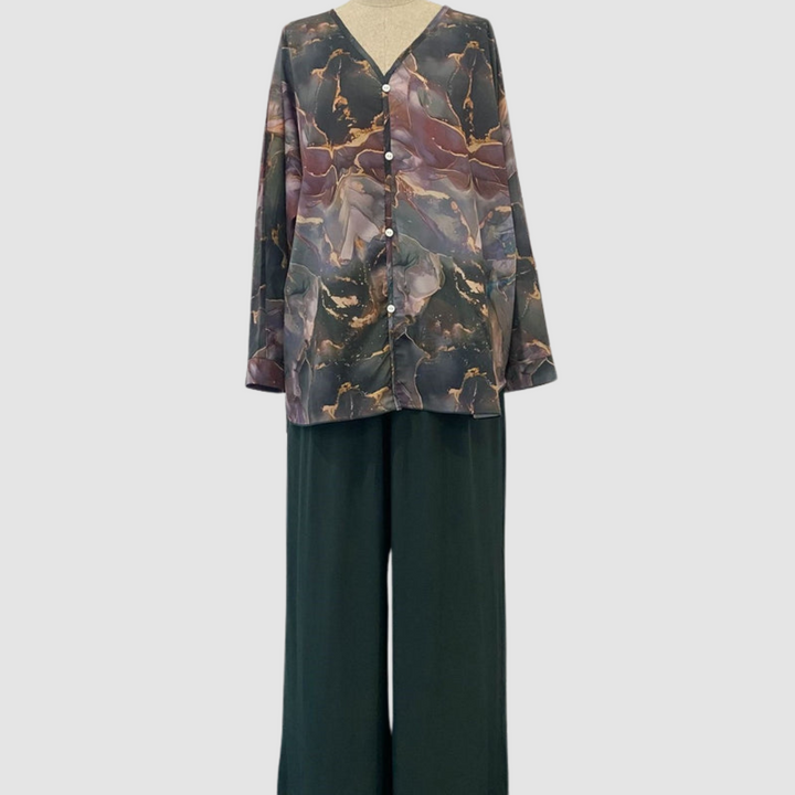 Monica Secrets | Elegant Printed Two-Piece Set