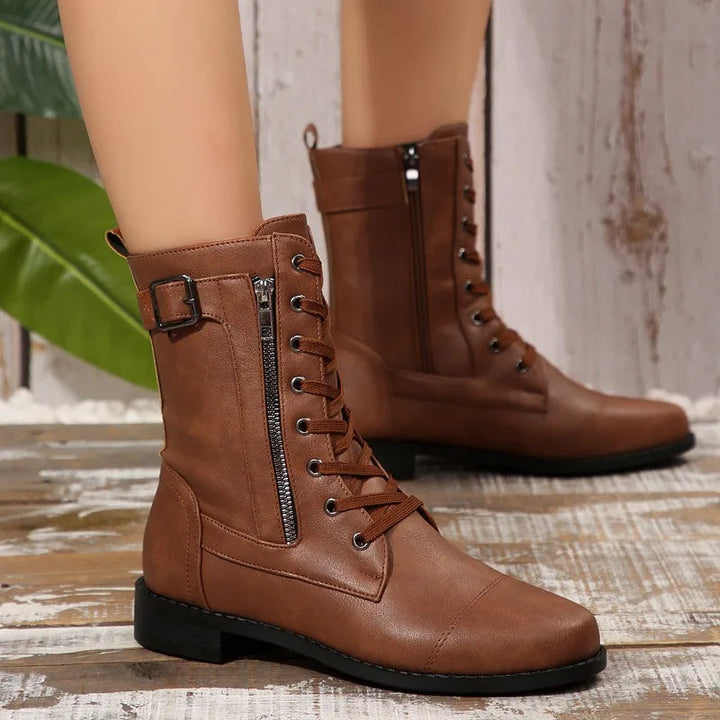 Monica Secrets | Lace-Up Zip Boot