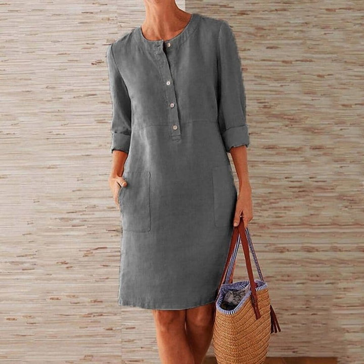 Elara | Linen Shirt Dress