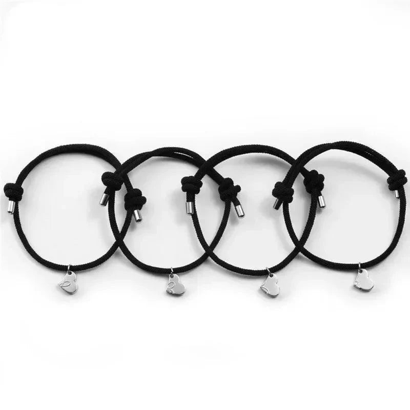 4pc Magnetic Heart Rope Bracelets