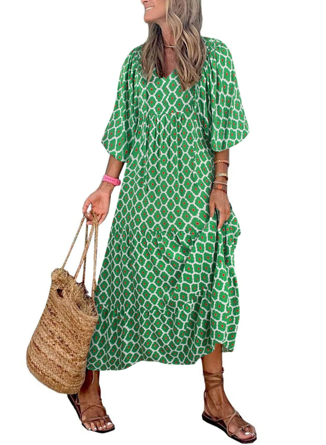 Elara | Puff Sleeve Maxi Dress