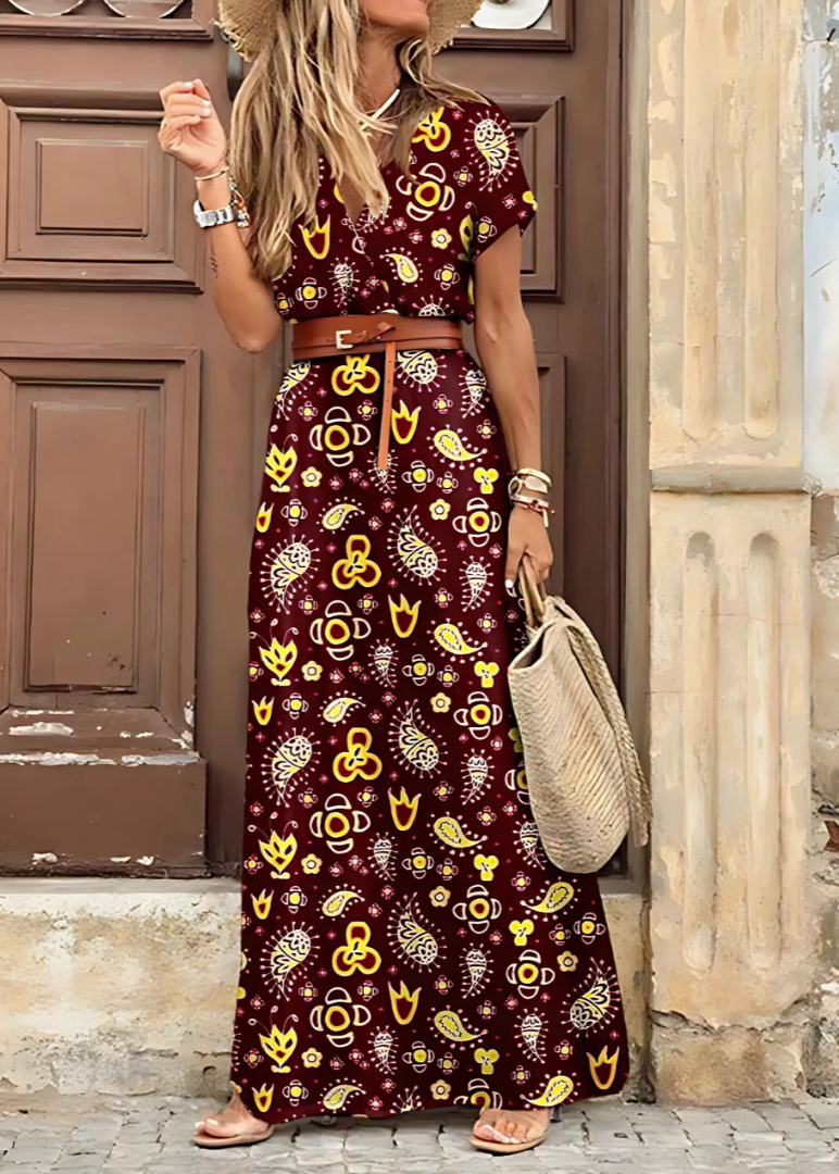 Monica Secrets | Elegant Bohemian Maxi Dress