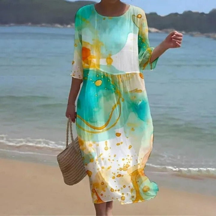 Monica Secrets | Dress In Sunset Flower Print