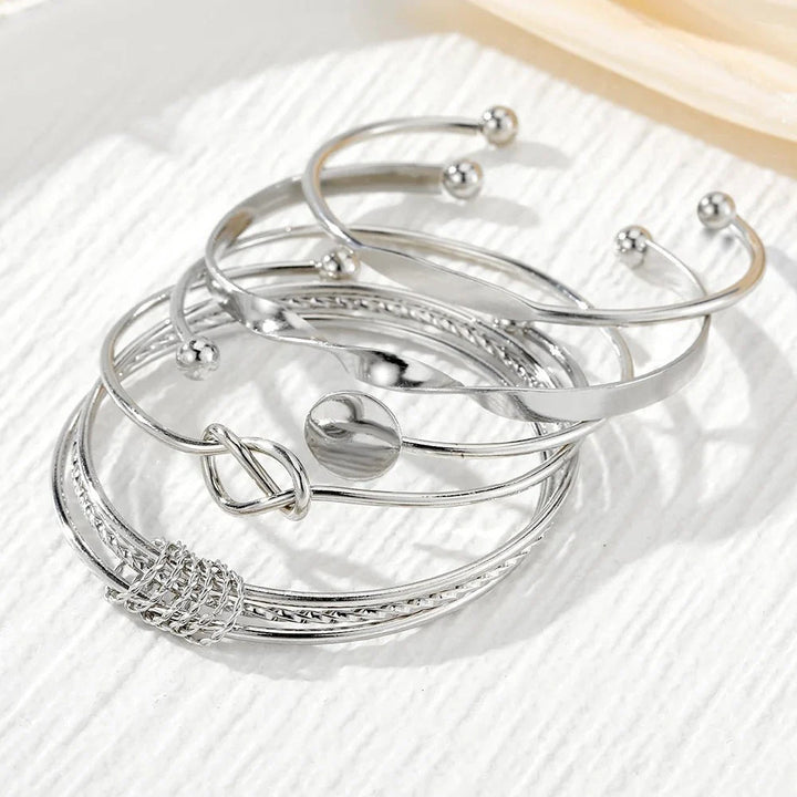 5pcs Twist Bangle Bracelet Stack