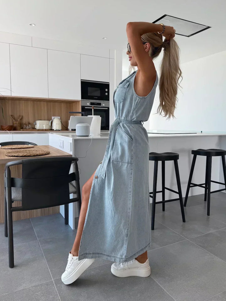 Elowen | Denim Maxi Dress