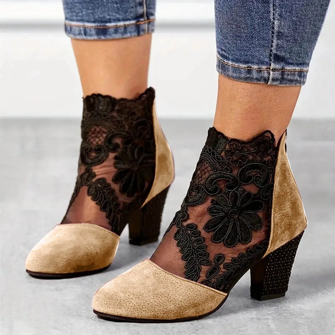 Monica Secrets | Lace Ankle Heel