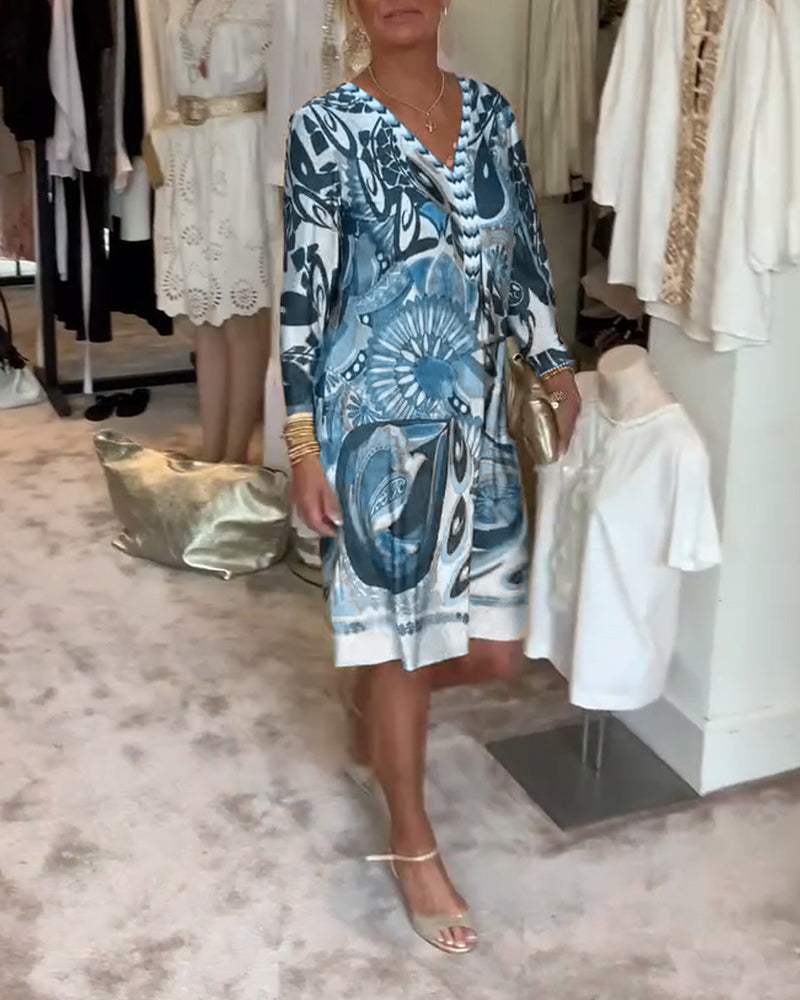 Monica Secrets | Vibrant Dress With Bright Pattern Design