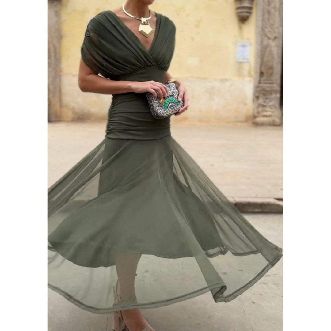 Monica Secrets | Mesh Flower Dress