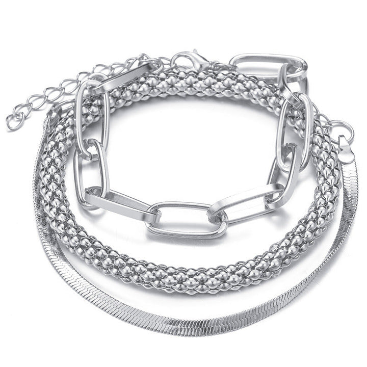 3pc Chunky & Elegant Bracelet Stack