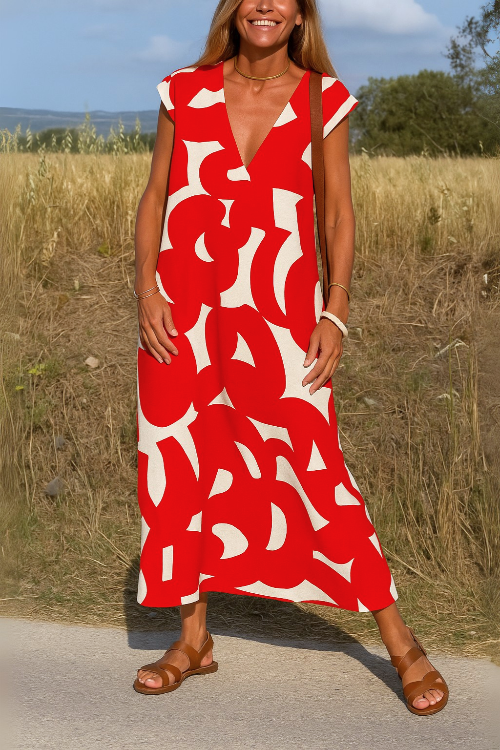 Mira | V-Neck Printed Dress
