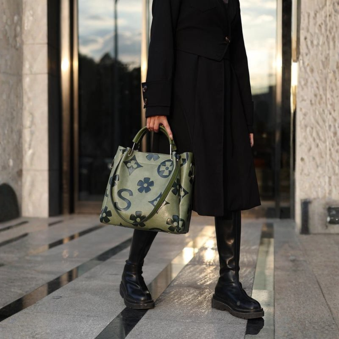 Monica Secrets | Floral Embossed Handbag And Crossbody Bag