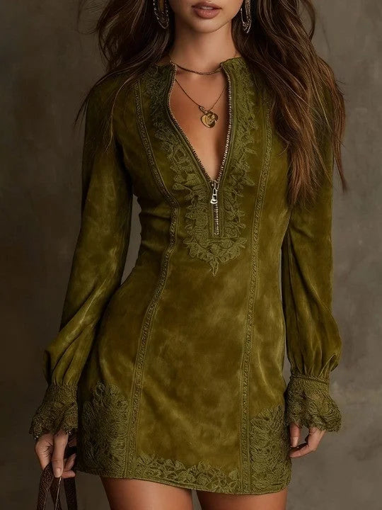 Evelyn | Suede Mini Dress