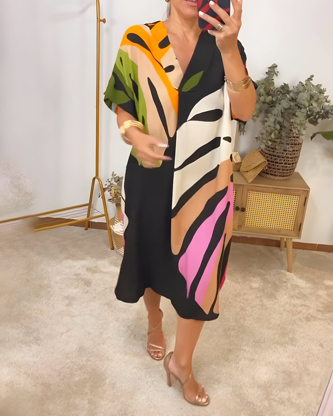 Clara | Casual Leaf Print Dress