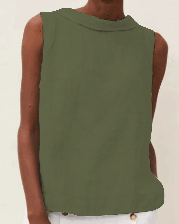 Elara | Linen Short-sleeved Blouse
