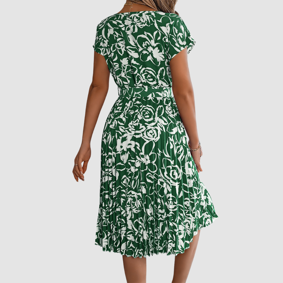 Fiona | Floral Pleated Dress