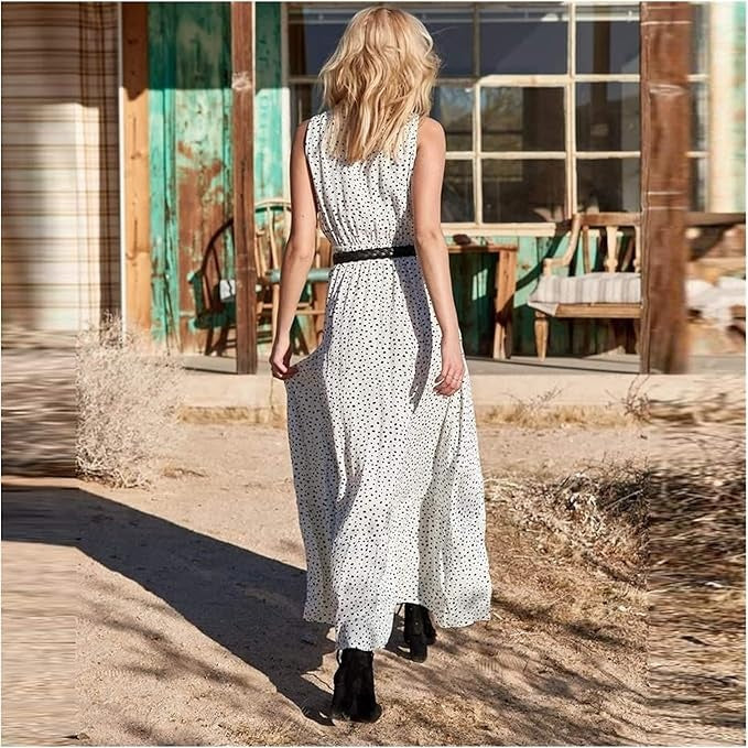 Monica Secrets | Boho Polka Dot Maxi Dress