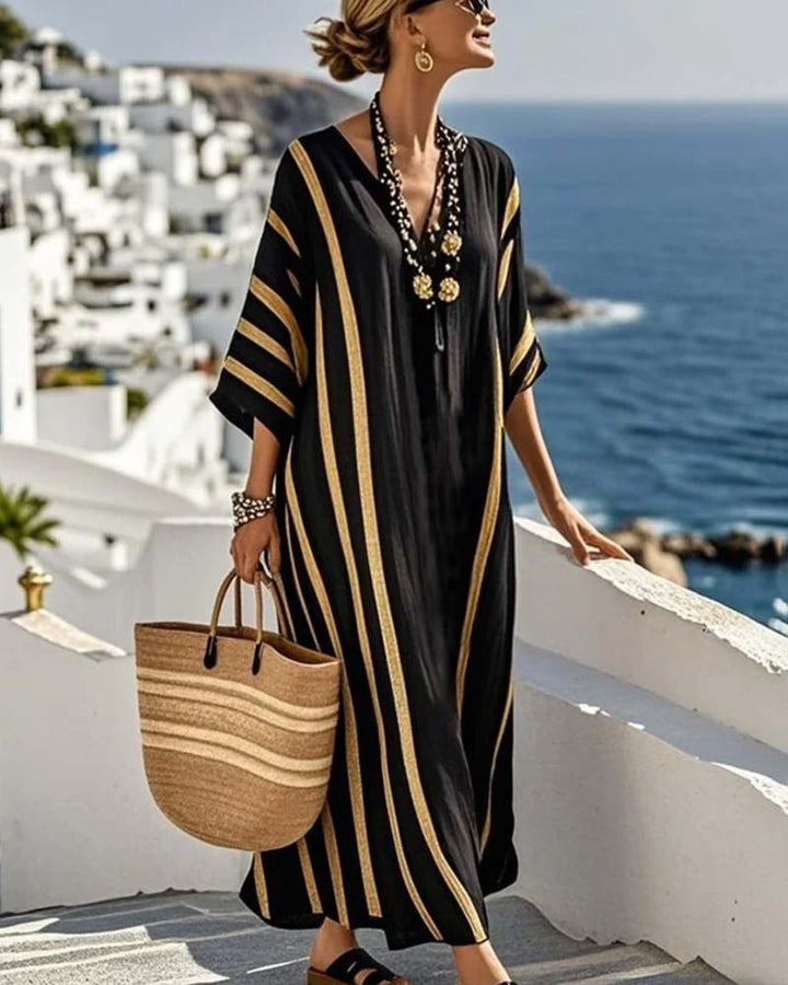 Elowen | V-Neck Striped Dress
