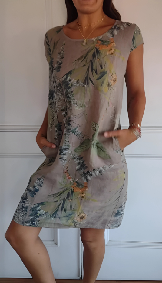 Monica Secrets | Casual Loose-Fit Knee-Length Printed Dress