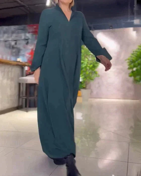 Monica Secrets | Retro Vibe Loose Fit Maxi Dress