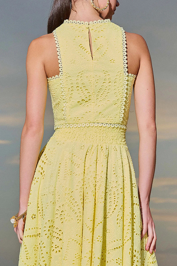 Monica Secrets | Embroidered Top & High-Waist Maxi Skirt Set