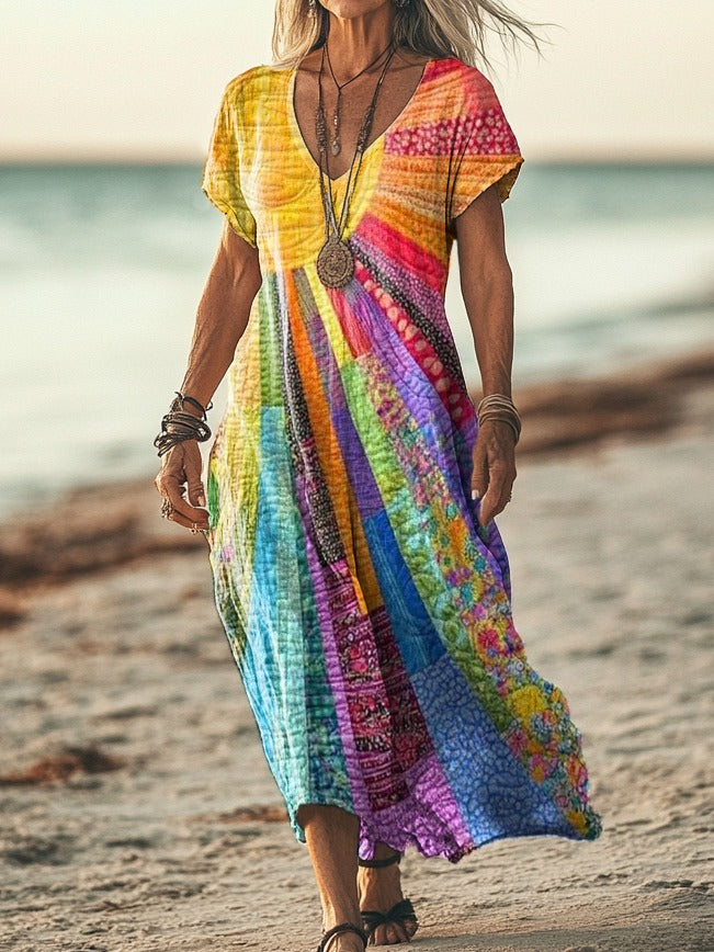 Monica Secrets | Bohemian Sun Design Dress