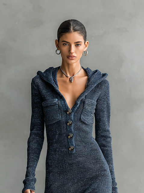 Anouk | Hooded Knit Maxi Dress