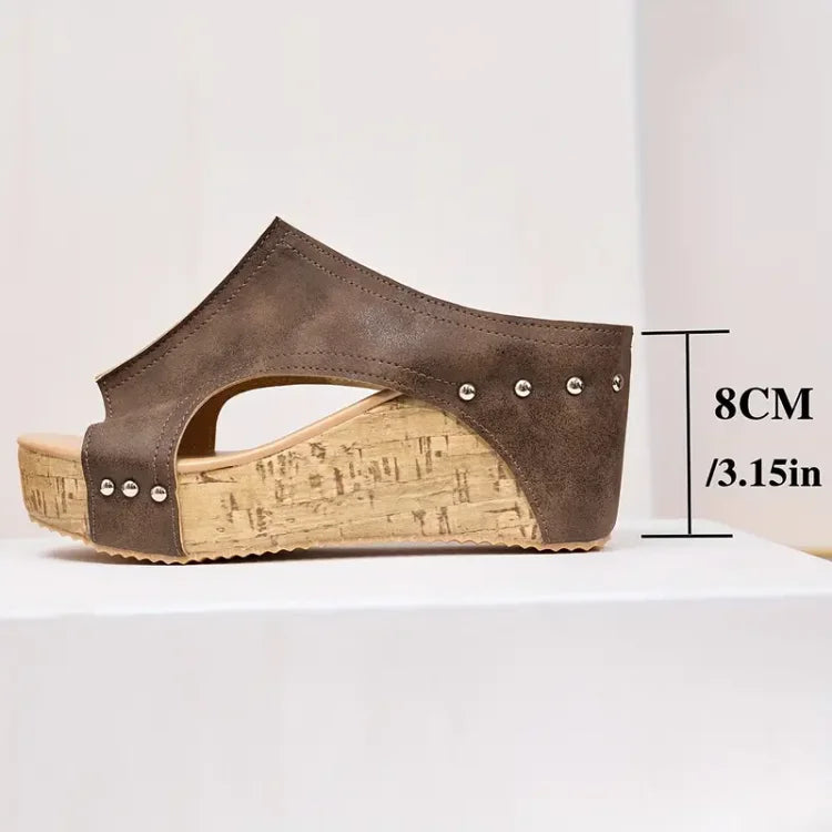 Monica Secrets | Elegant Buckle Wedge Sandals