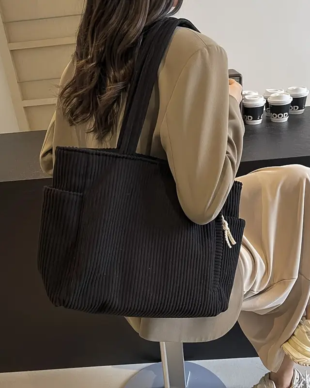 Elara | Ribbed Tote Bag