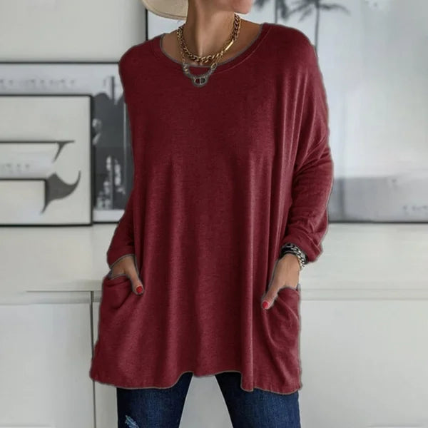 Monica Secrets | Relaxed Long Sleeve Top