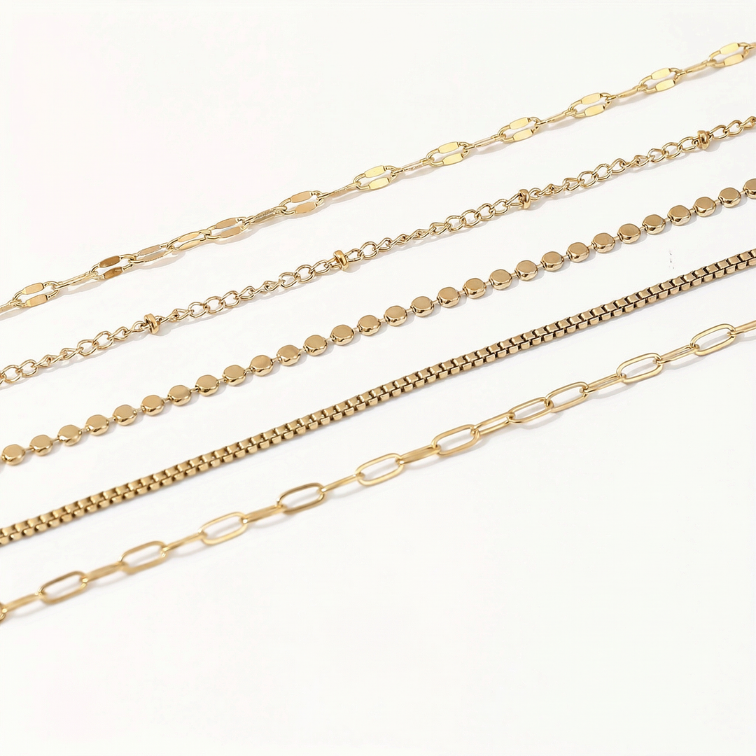 5pc Dainty Bracelets Stack