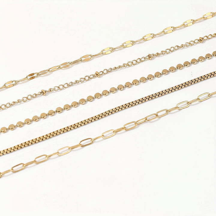 5pc Dainty Bracelets Stack