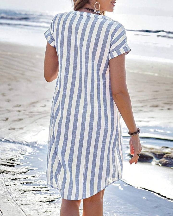 Aria | Striped Shirt Dress