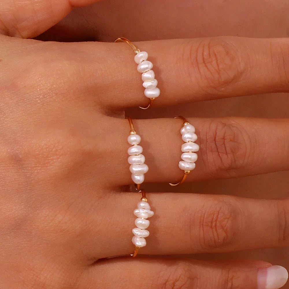 Dainty Pearl Beaded Ring