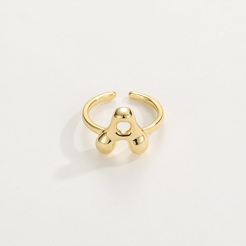 Cute Bubble Letter Initial Ring